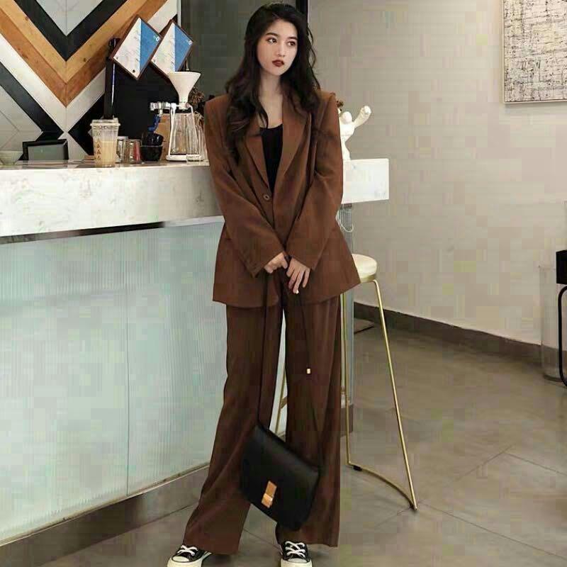 韓国 ファッション レディース セットアップ ジャケット ワイド
