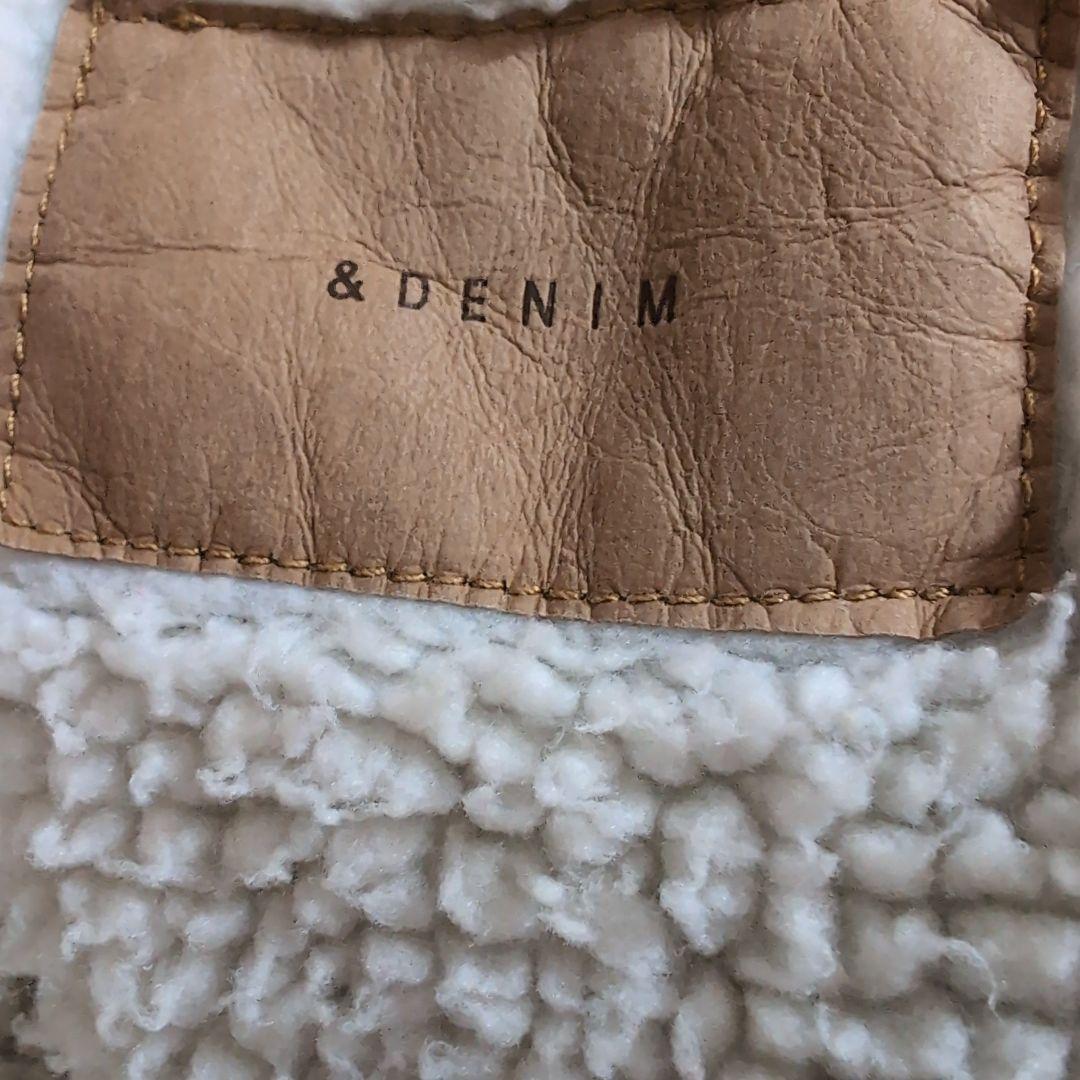 レア】&DENIM ボア襟付きライトブルーデニムジャケット Mサイズ