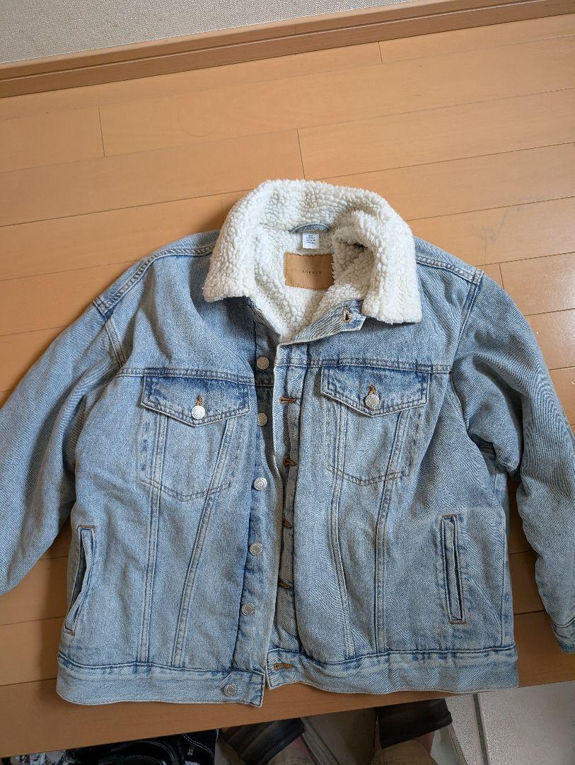 グランドホールセール レア】&DENIM ボア襟付きライトブルーデニムジャケット Mサイズ ジャケット・アウター