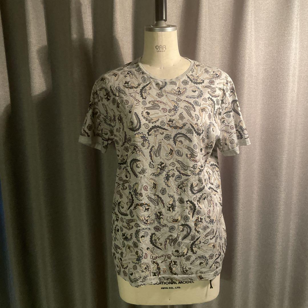 LANVIN PARIS 新体操ペイズリー柄 グレー Tシャツ 半袖