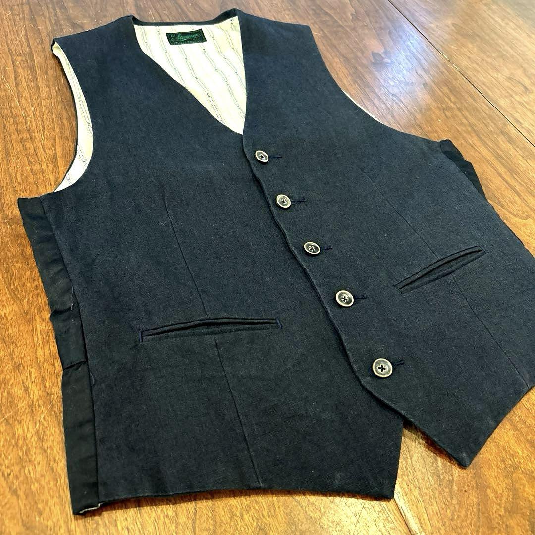 トップス STEVENSON OVERALL Co. BLACK Linen VEST