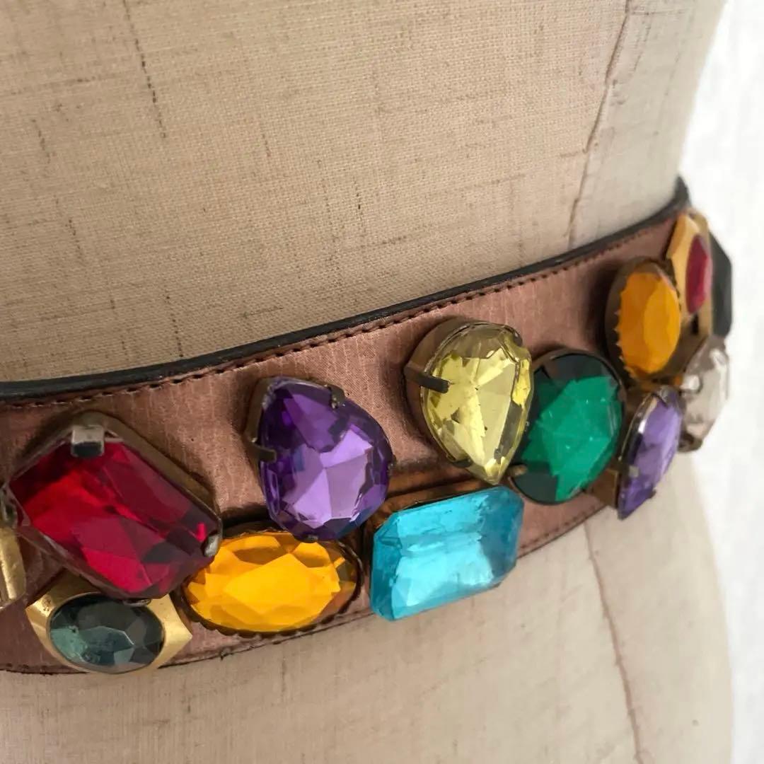 イタリア製装飾的マルチカラーベルト未使用