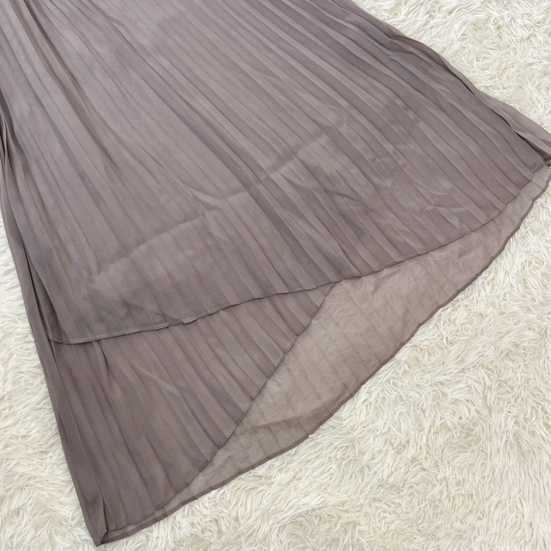 【未使用タグ付き✨】レースビスチェ×ボトルネックプリーツ結婚式ワンピースドレス