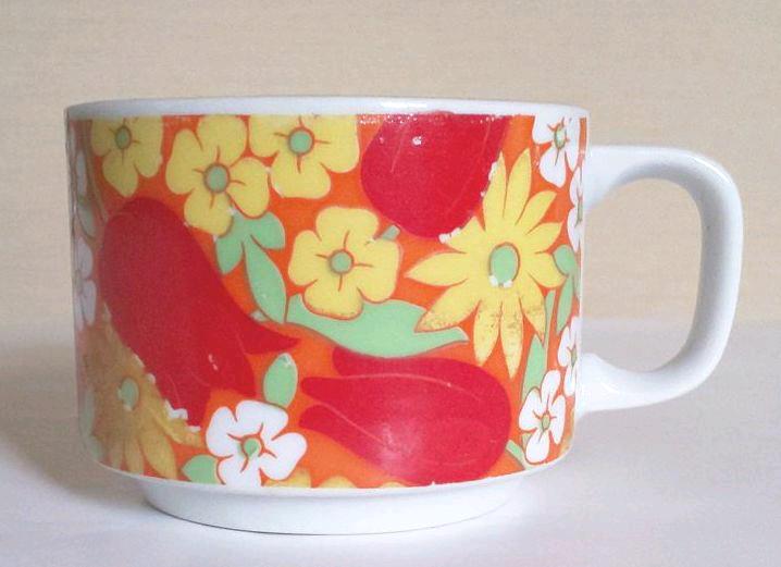 昭和レトロ  花柄  マグカップ