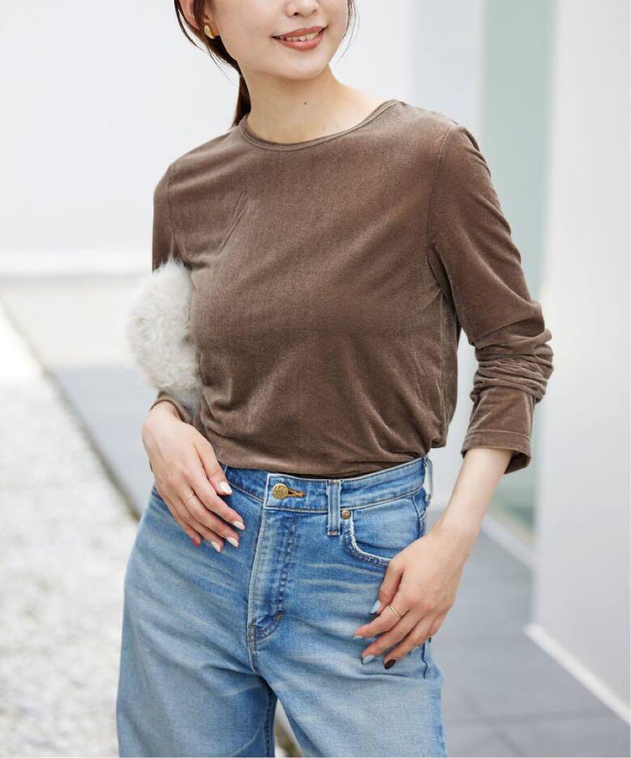 SLOBE IENA ベロアトリコットプルオーバー