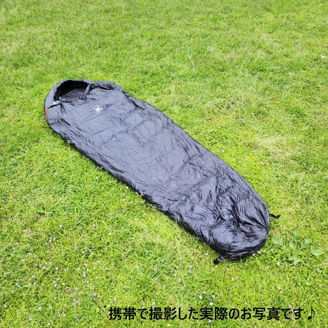 アウトドア 防水 グース ダウン マミー型 寝袋 シュラフ ブラック 400g アウトドア 防水 グース ダウン マミー型 寝袋 シュラフ ブラック 400g