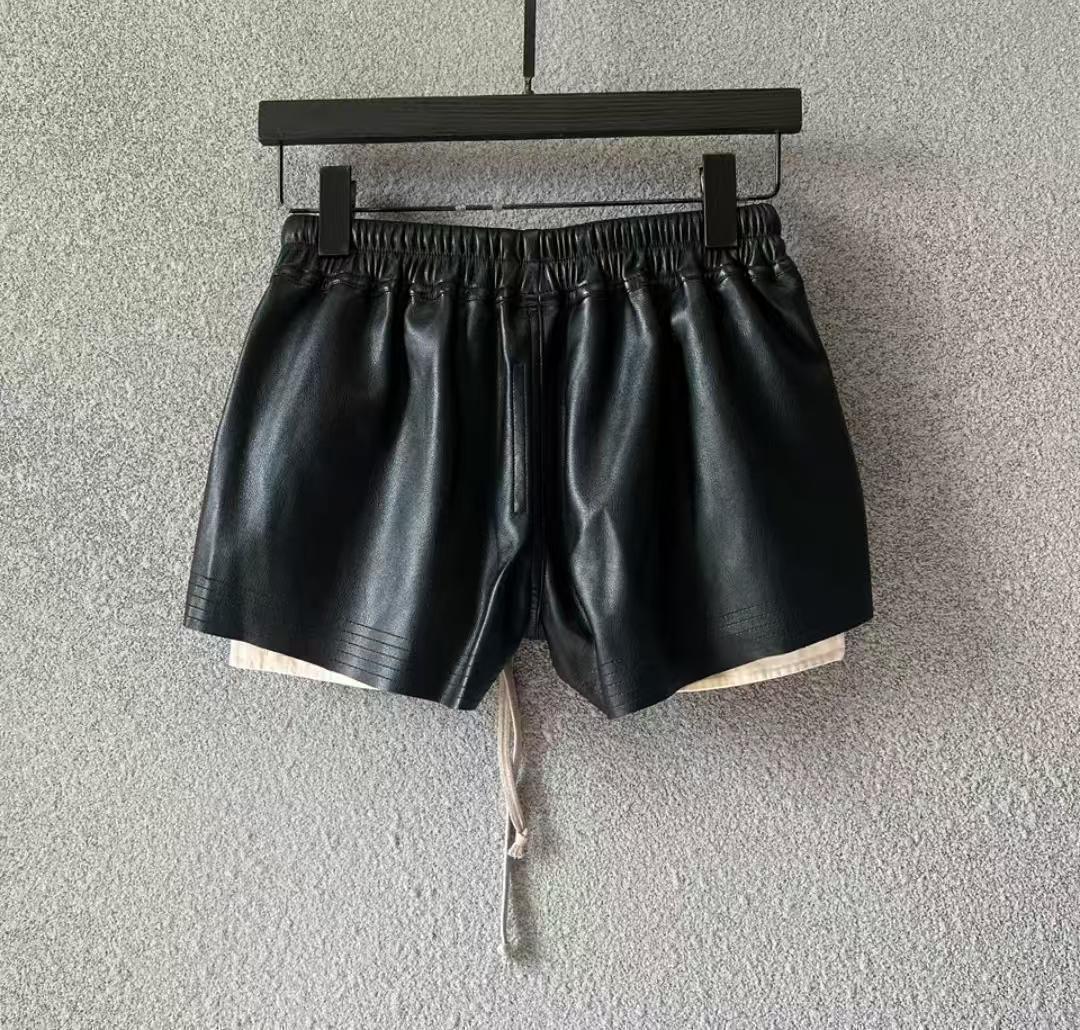 Rick Owens レディース レザー ドローストリング ショートパンツ。 RickOwensレディース レザー ドローストリング ショートパンツ S