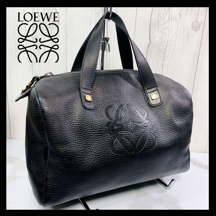 ★美品★ ロエベ LOEWE ボストン バッグ アマソナ レザー ブラック