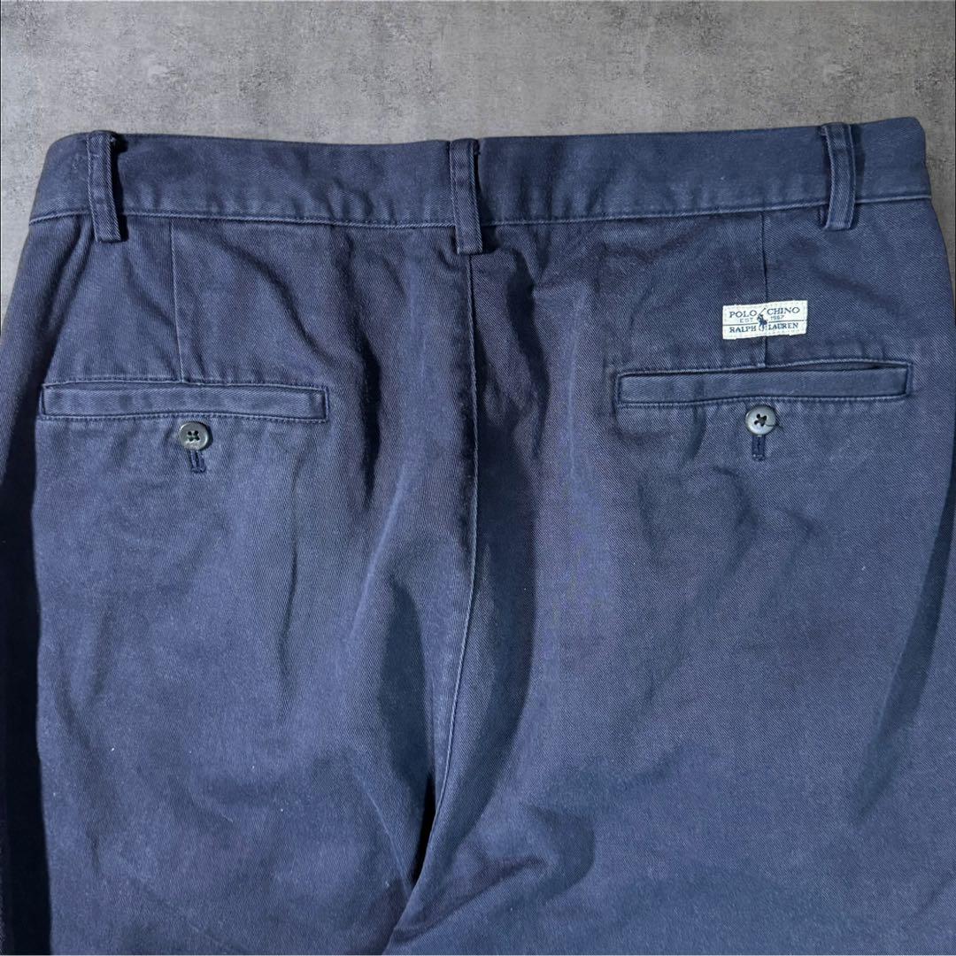 ラルフローレン 90s POLO CHINO ツータック ポロチノネイビーW32
