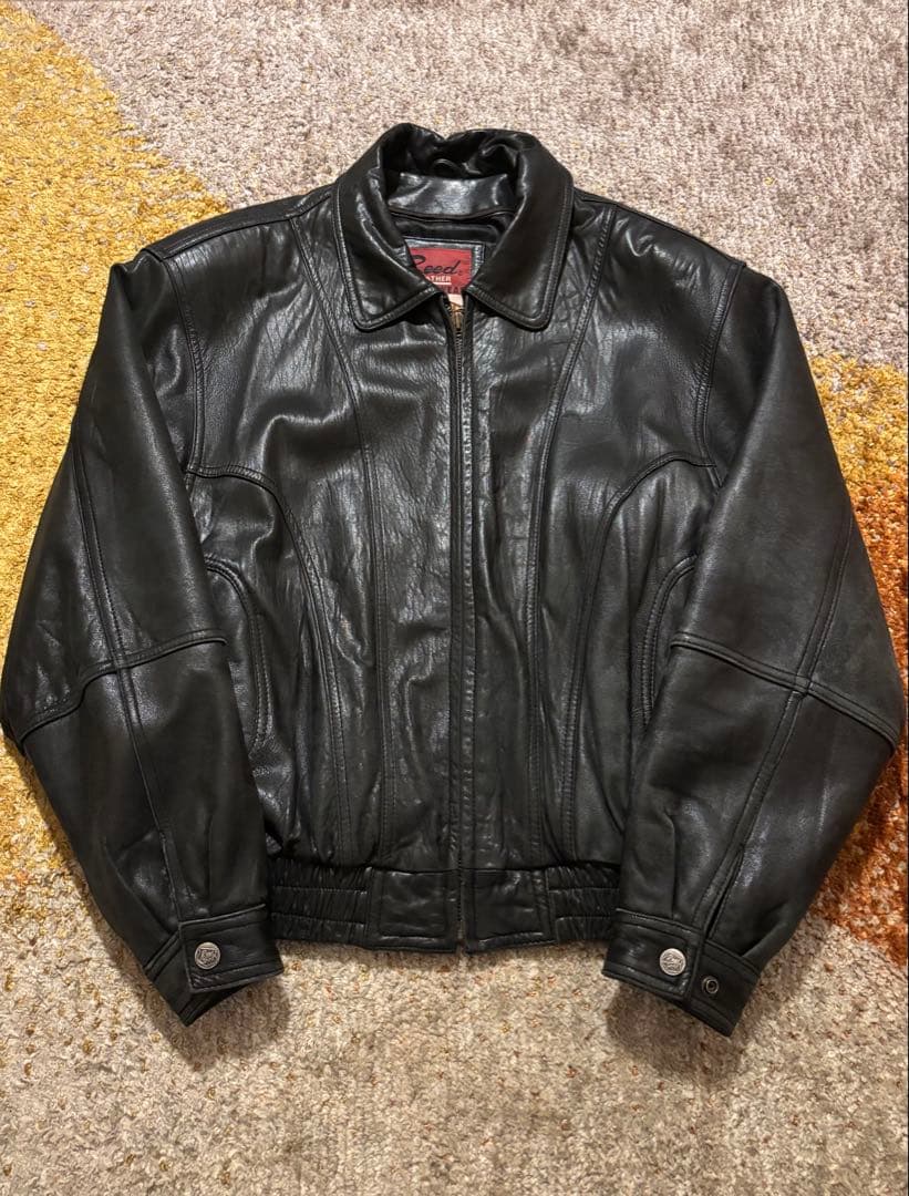 90s Leather Bomber Jacket レザージャケット 深水光太M