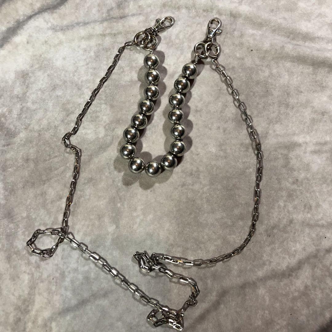 小物 silver sphere wallet chain