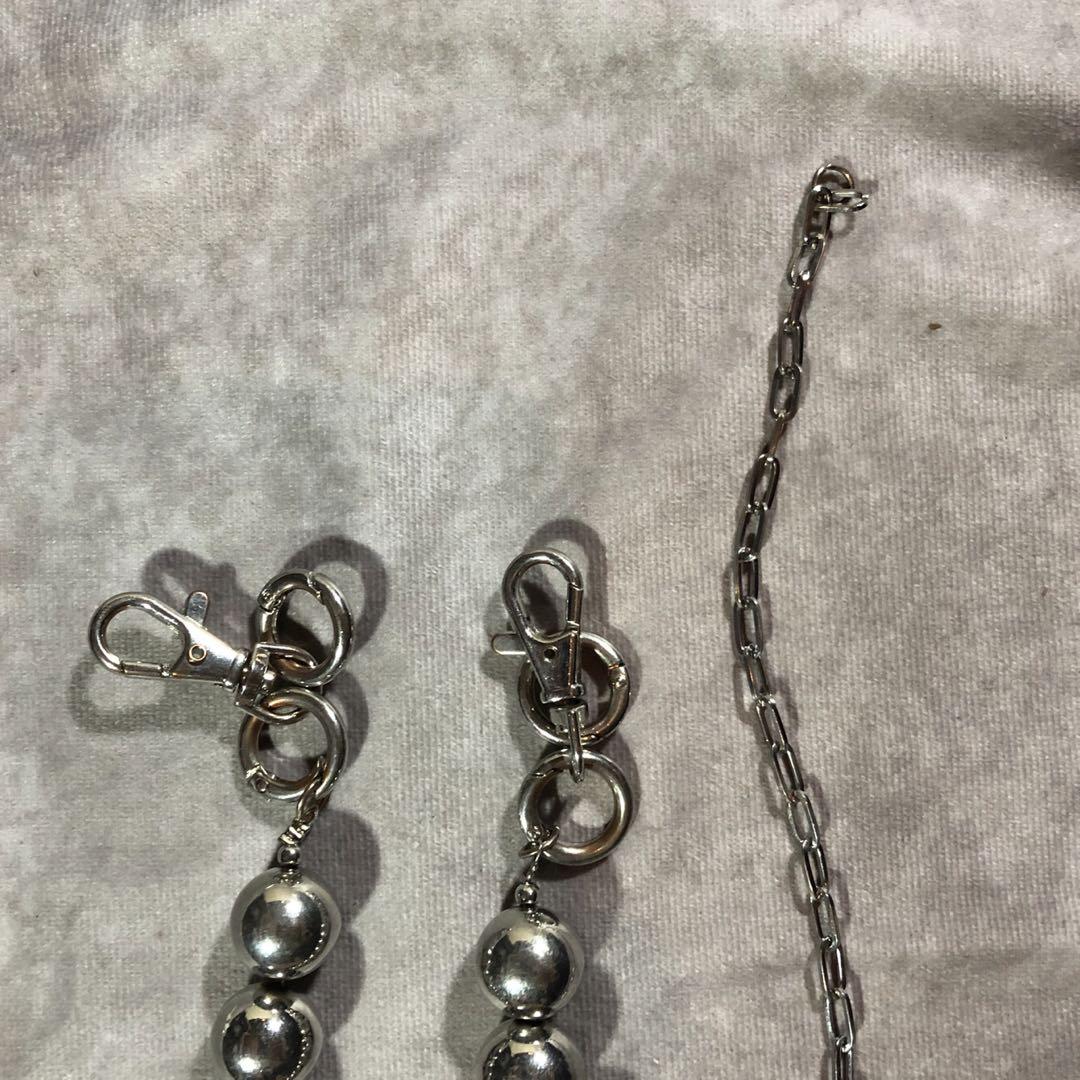 小物 silver sphere wallet chain