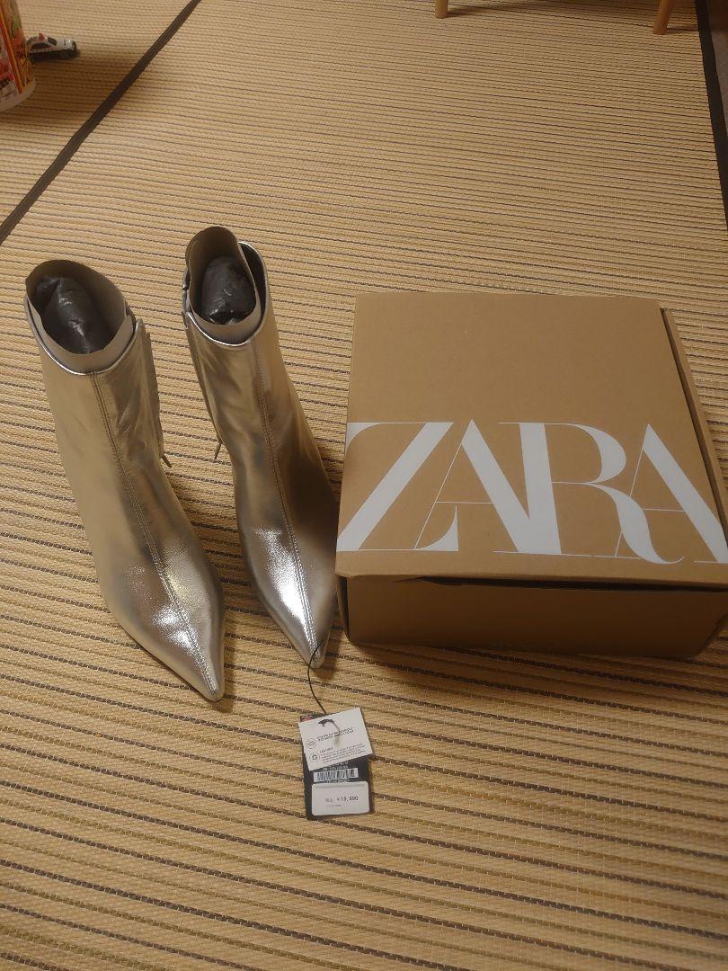 新品 ZARA ハイヒール レザー アンクルブーツ X MAISON 37
