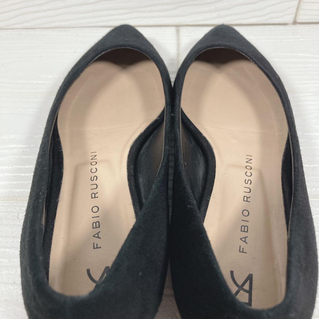 【美品】　ファビオルスコーニ　パンプス　22.5㎝　スエード　フラット　黒
