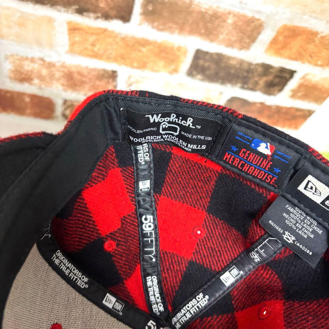 新品 NEWERA WOOLRICH バッファローチェック 赤×黒 キャップ L 新品 NEWERA WOOLRICH バッファローチェック 赤×黒 キャップ L