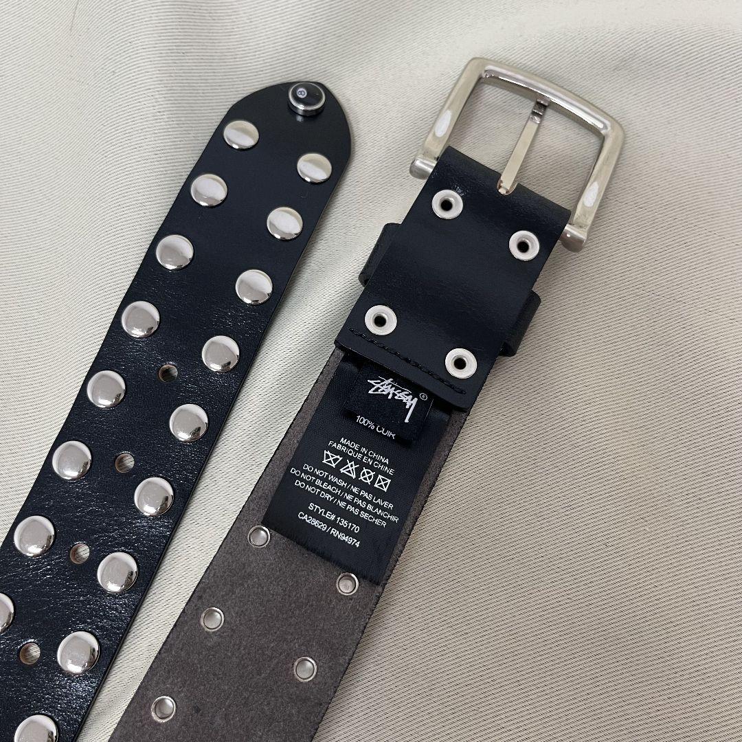 Stussy 8 BALL STUDDED BELT ブラック ベルト L/XL