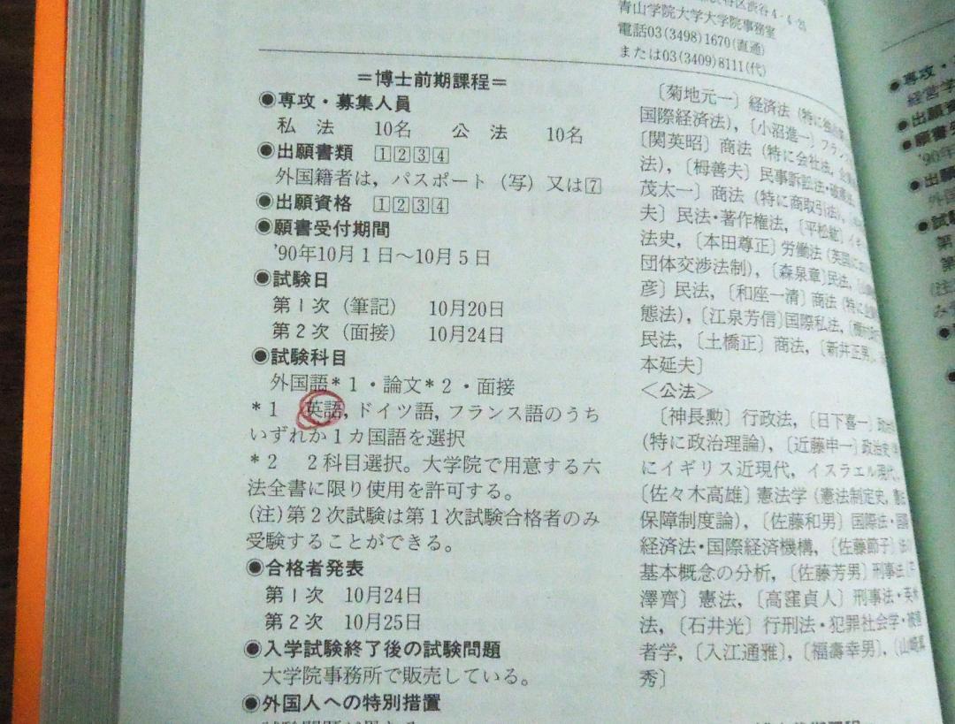 1991年度 社会科学系 大学院案内 東京図書