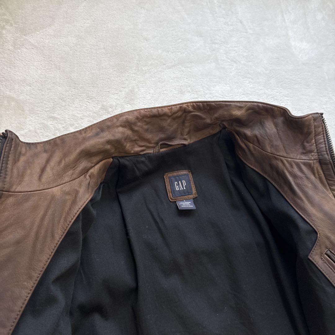 GAP ギャップ レザージャケット 本革 シングルライダース
