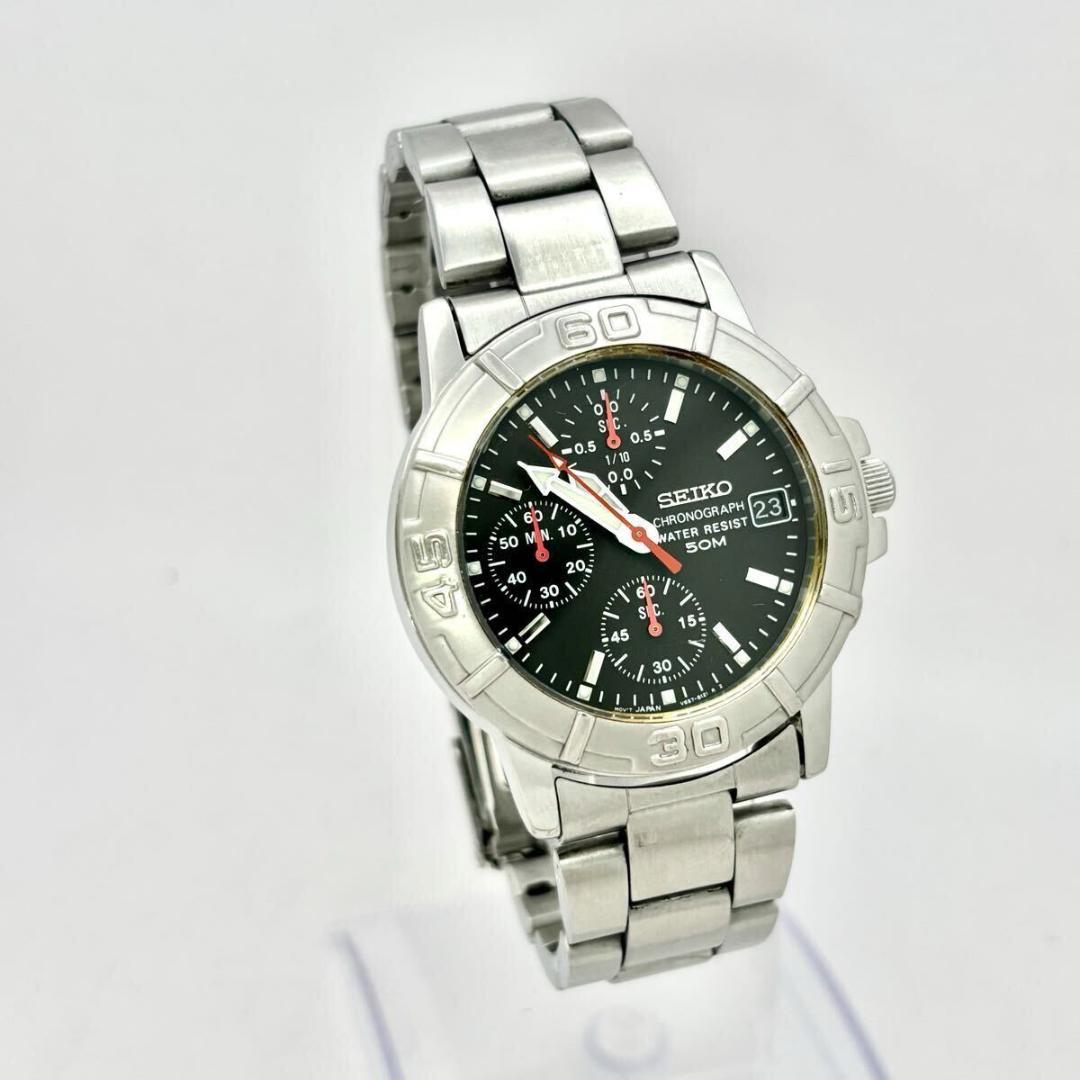 新品電池】 SEIKO セイコー クロノグラフ メンズ 腕時計 シルバー 新品電池】 SEIKO セイコー クロノグラフ メンズ 腕時計 シルバー