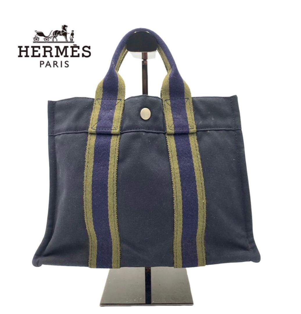エルメス フールトゥ PM ハンドバッグ バッグ お洒落 ネイビー メンズHERMES