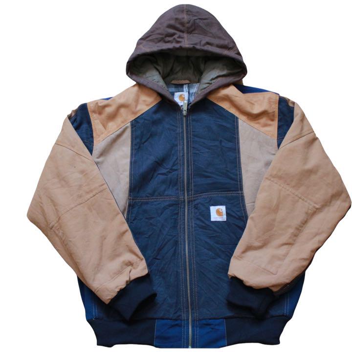 超歓迎人気 Carhartt 希少 フード付 一点物 ZKwIz-m53015826102 カーハート リメイクジャケット 新作超激得