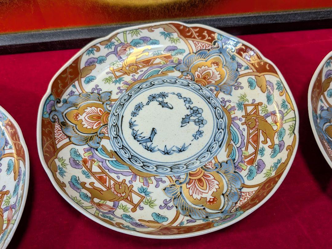 龍峰　大皿5枚　径21.5cm　古伊万里
