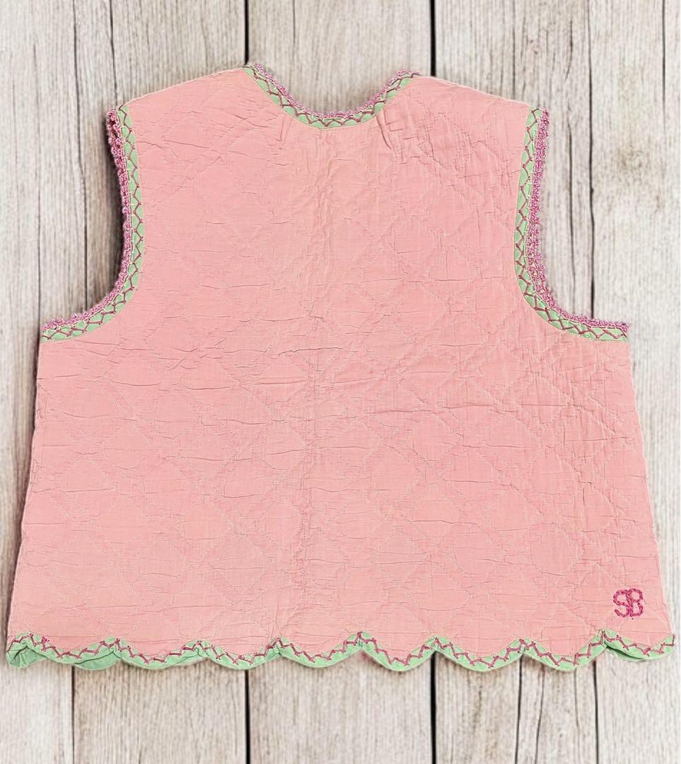 y..様 売約済 vintage パッチワークキルト ベスト ジレ リバーシブル