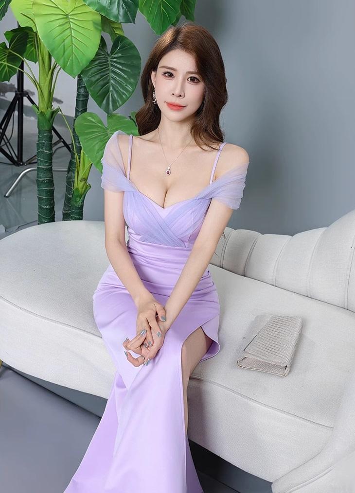 キャバドレス 谷間魅せ セクシー シアー スリット ラウンジ パーティー