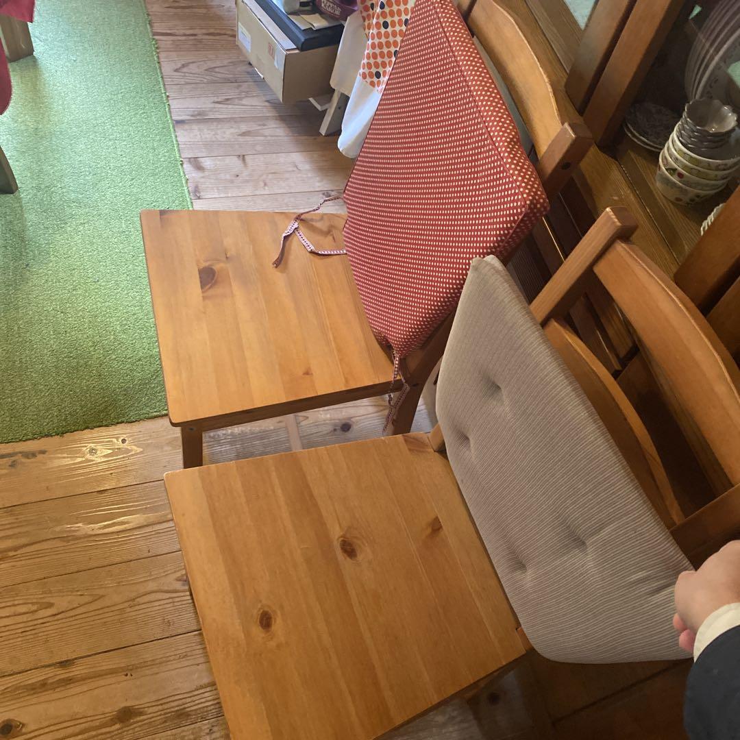 IKEA 木製　ダイニングチェア　ペアセット　2客　修正材