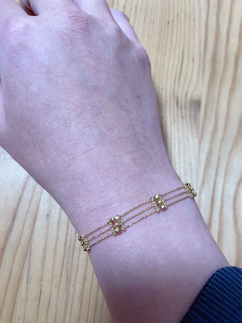 あんこ様専用 k18ダイヤモンドカットボール三連ブレスレット-