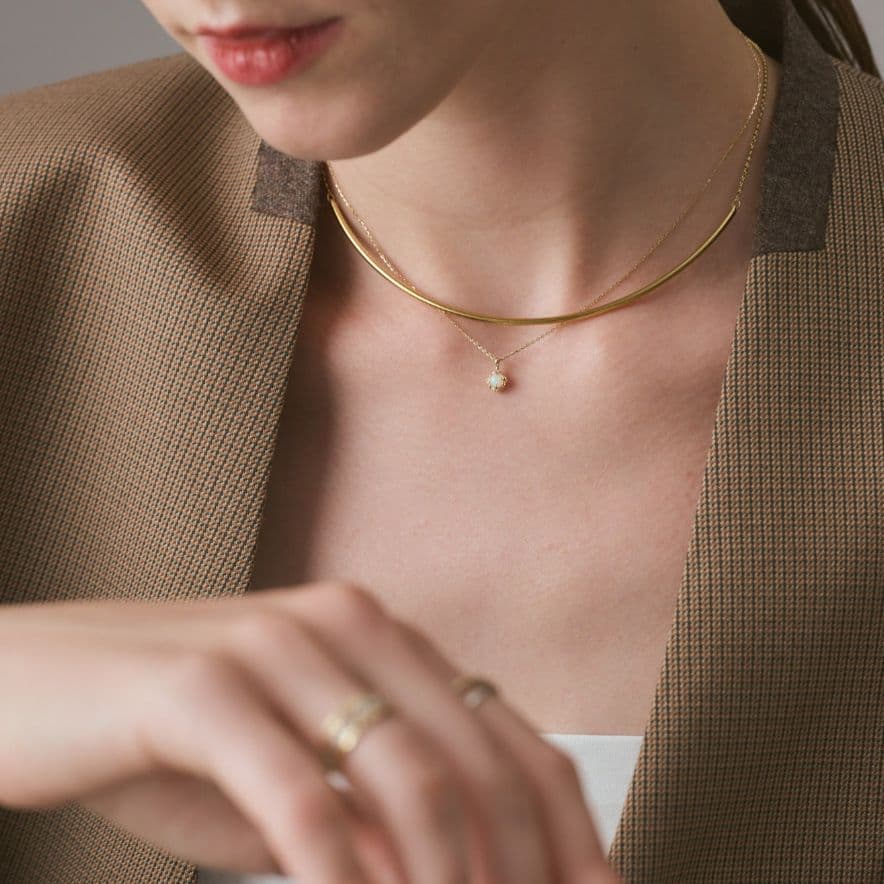 アガット★Limited Edition K10オパール/ダイヤモンドネックレス アガット★Limited Edition K10オパール/ダイヤモンドネックレス