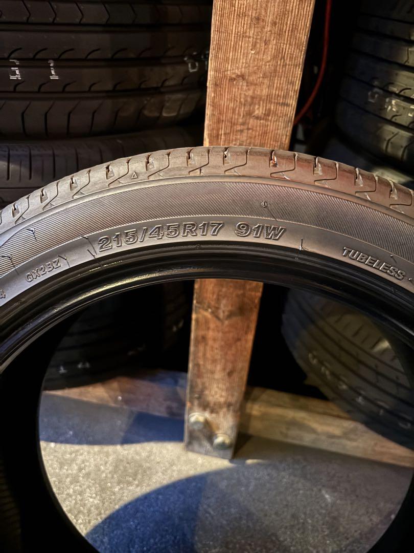 ◇送料込み◇215/45R17 中古サマータイヤ2本　2021年製造