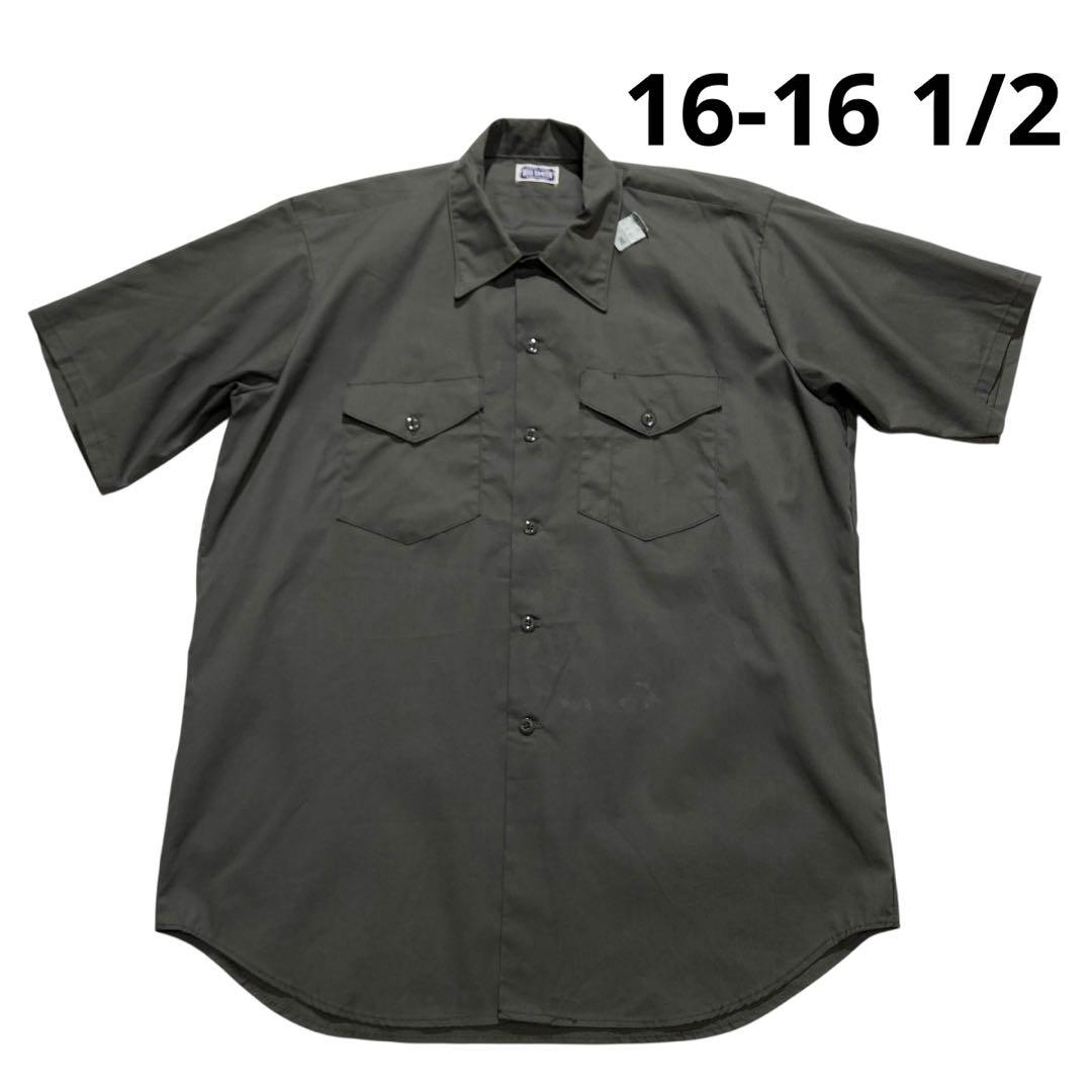 デッドストック 70s USA製 BIG SMITH 半袖 ワークシャツ 墨黒