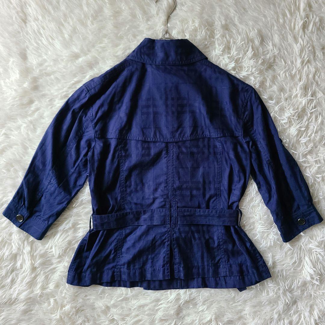 お歳暮 BURBERRY LONDON ネイビー トレンチコート ショート チェック ジャケット・アウター