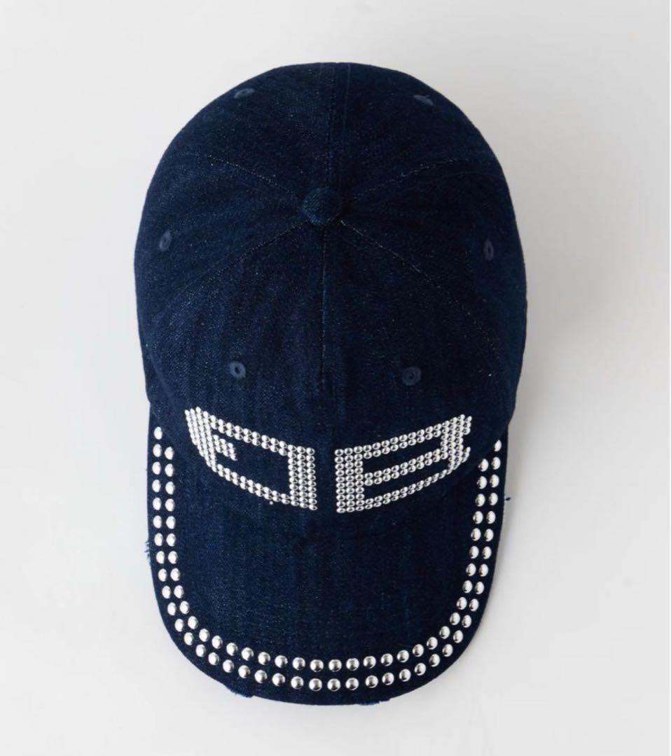 帽子 BEEDEN STUDS DAMAGE CAP NAVY