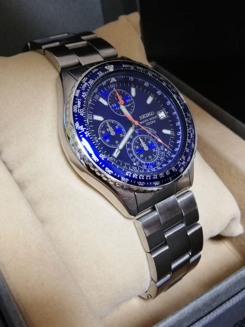 超激得SALE 電池新品 SEIKO セイコー パイロットクロノグラフ V657-8120 SyztC-m53039029166 お得新作登場