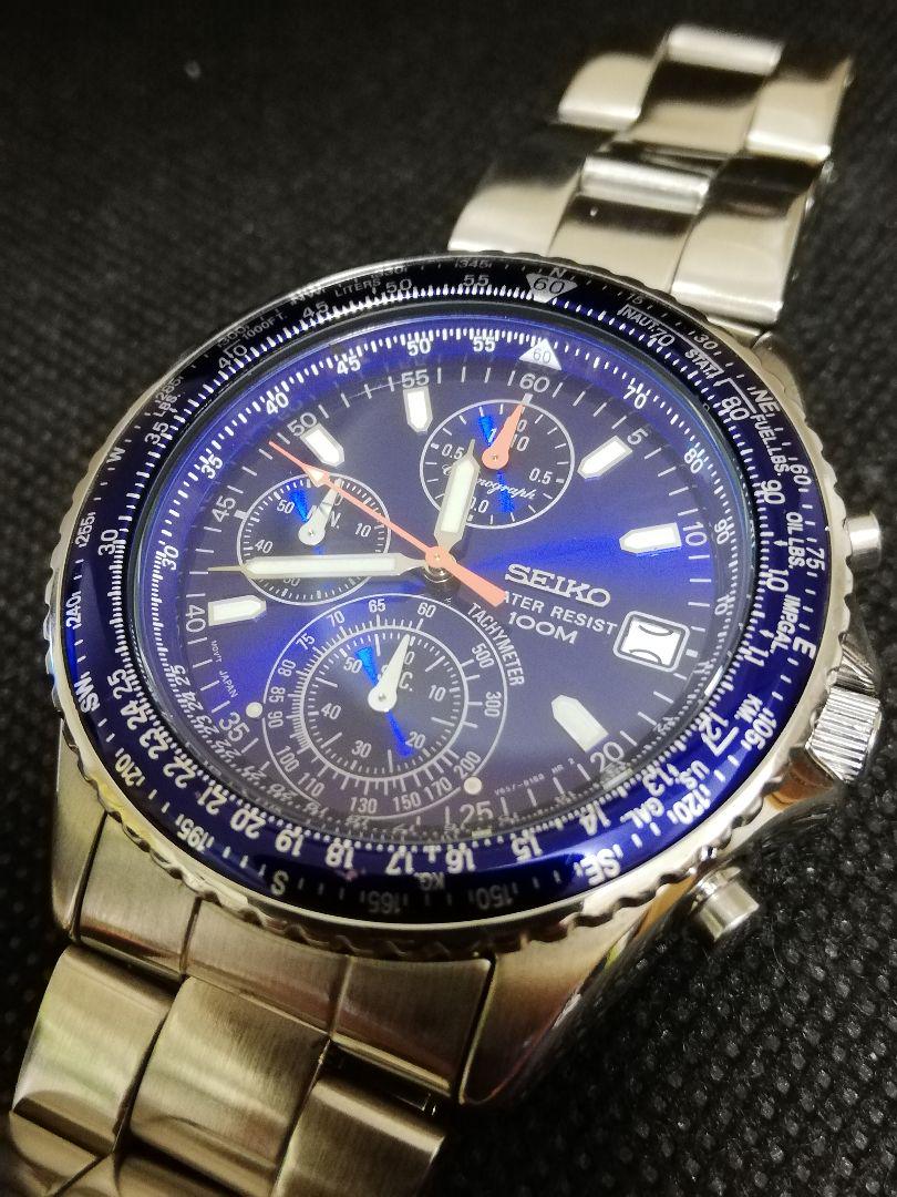 超激得SALE 電池新品 SEIKO セイコー パイロットクロノグラフ V657-8120 SyztC-m53039029166 お得新作登場