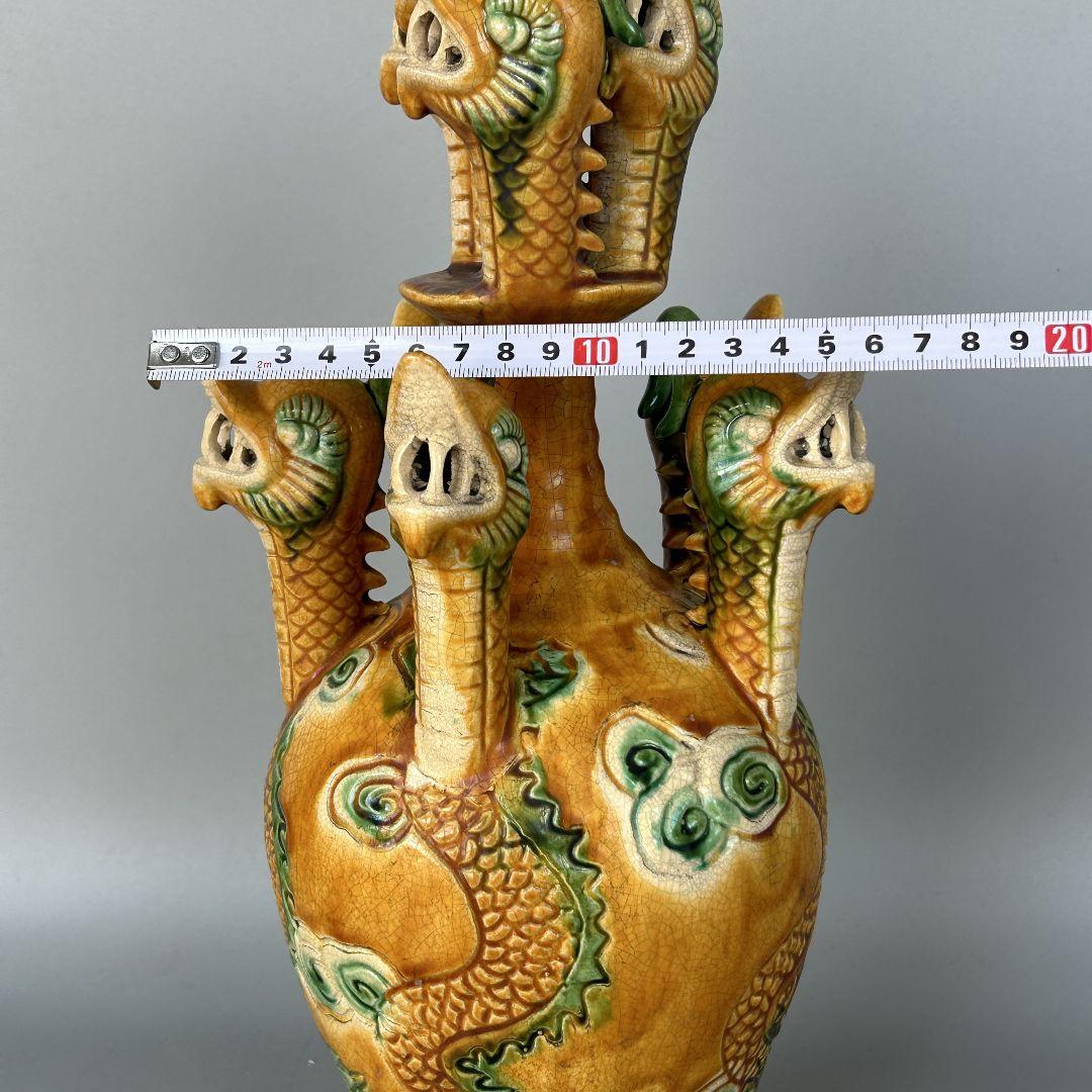唐三彩 九龍瓶 景徳鎮 花瓶 工芸品 置物 装飾品 画像10
