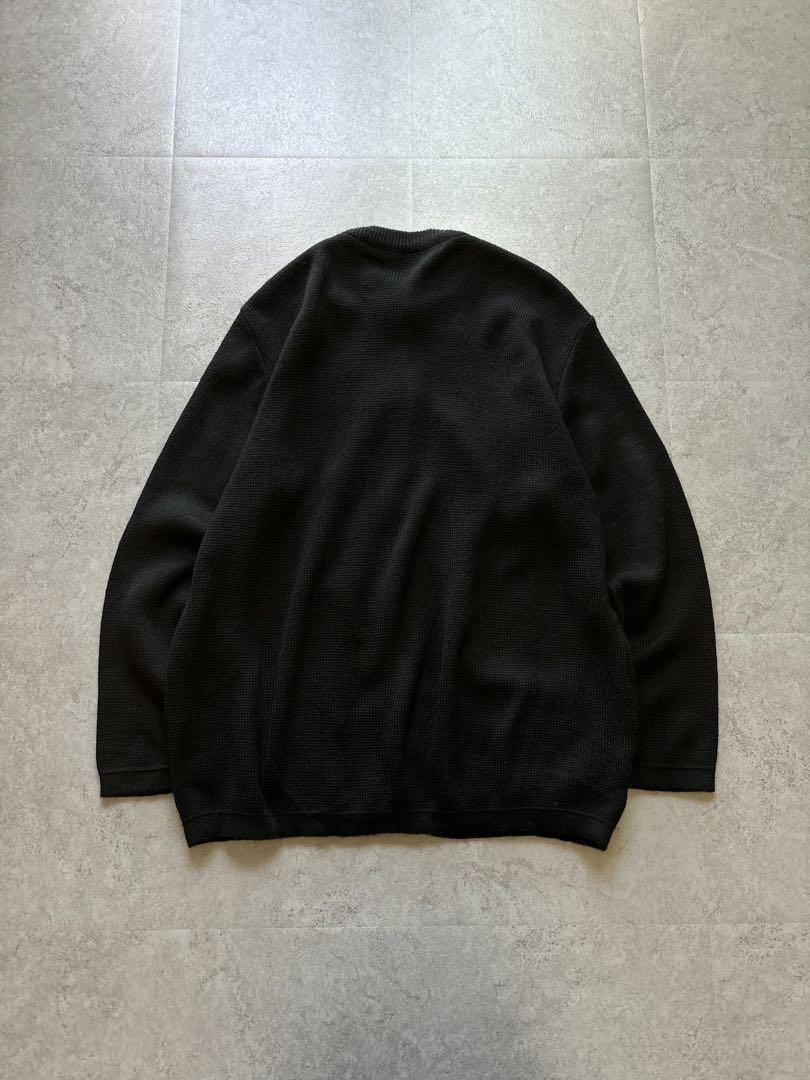 【80-90s EURO】アクリルニットカーディガン ブラック レトロノームコア