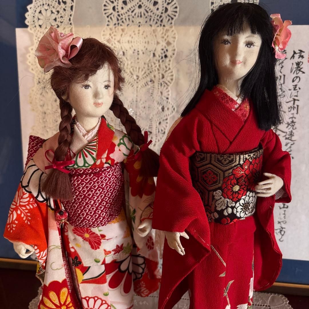 2体セット 作家手作り日本人形 若い女の子目立った傷や汚れなし