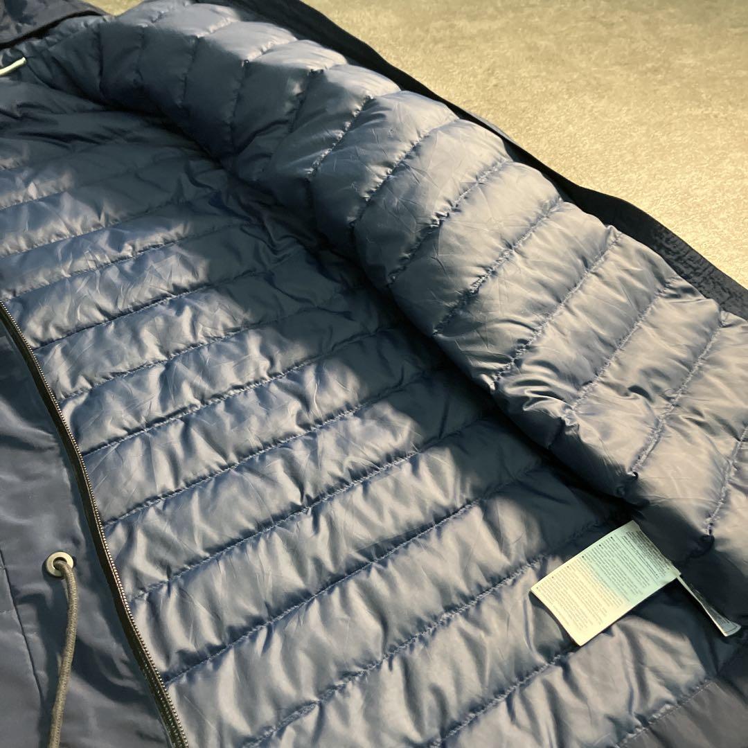 【NIKE】中綿入り　フードジャケット　スポーツ　ネイビー古着6TAS3