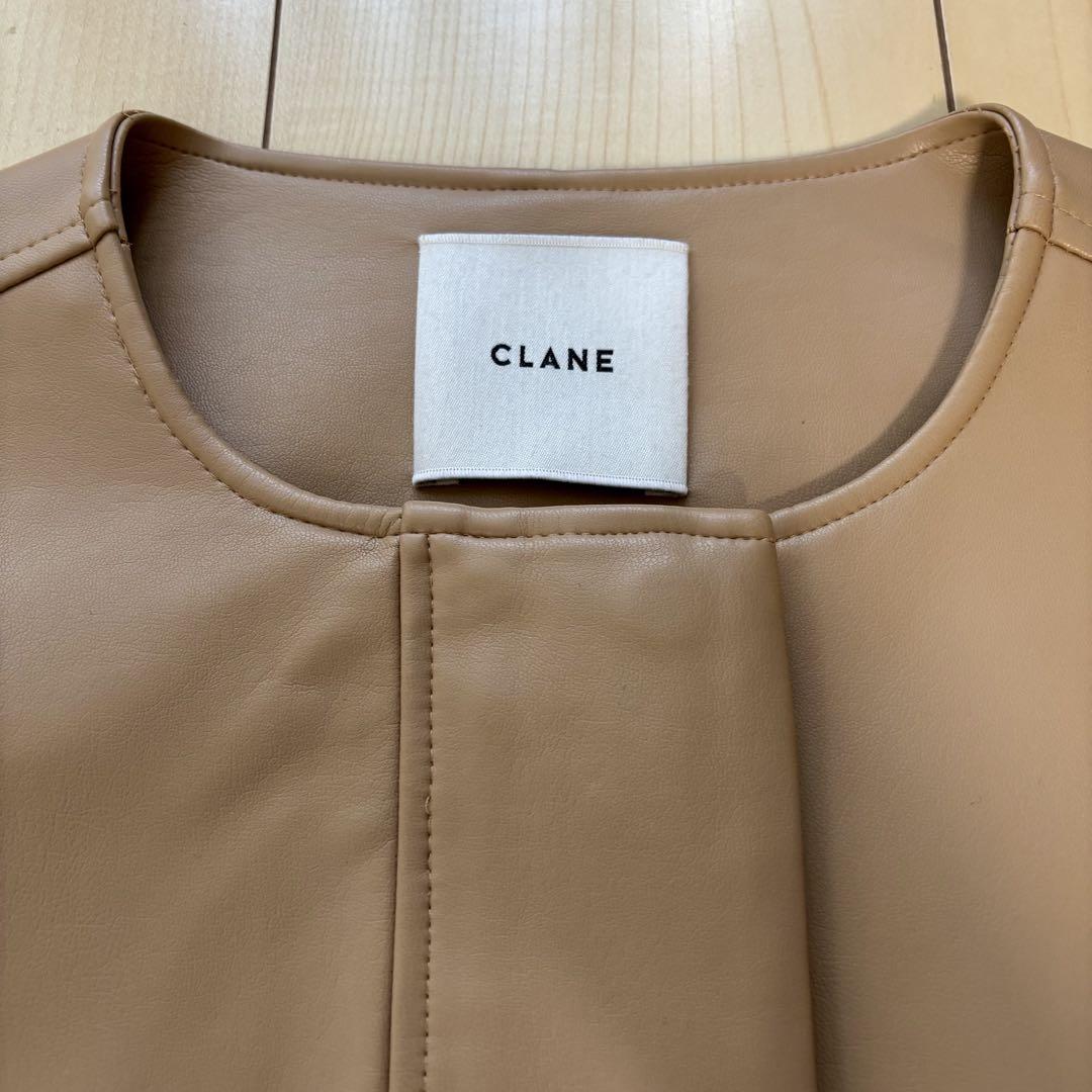 CLANEヴィーガンレザーショートジャケット