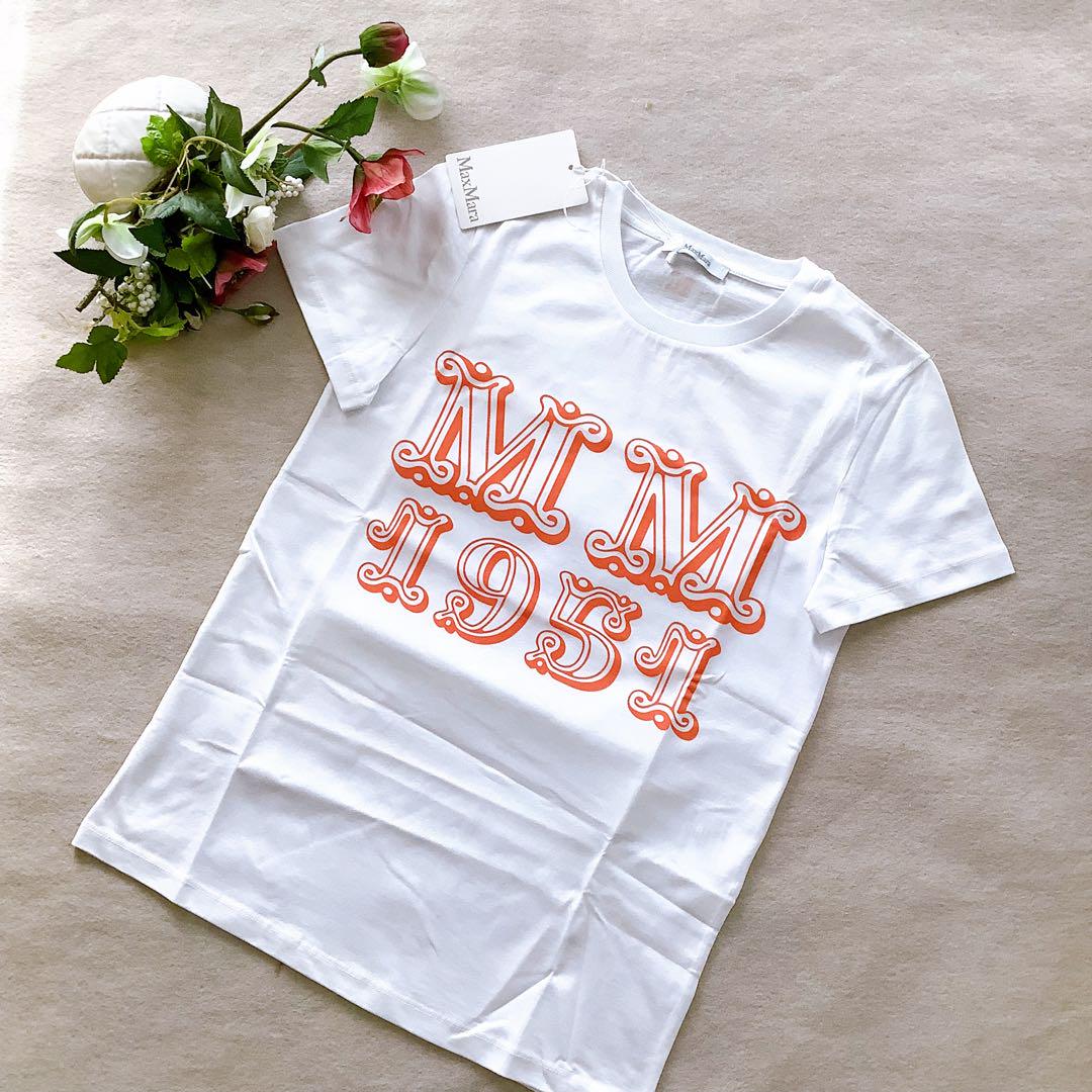 新品☆マックスマーラ MM1951 ロゴTシャツ ホワイト Sサイズ