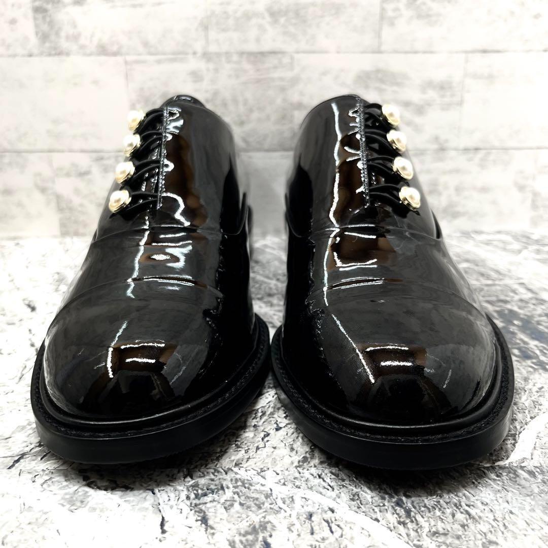 極美品✨スチュワートワイツマン ドレスシューズ パール 黒 レザー 24.5相当