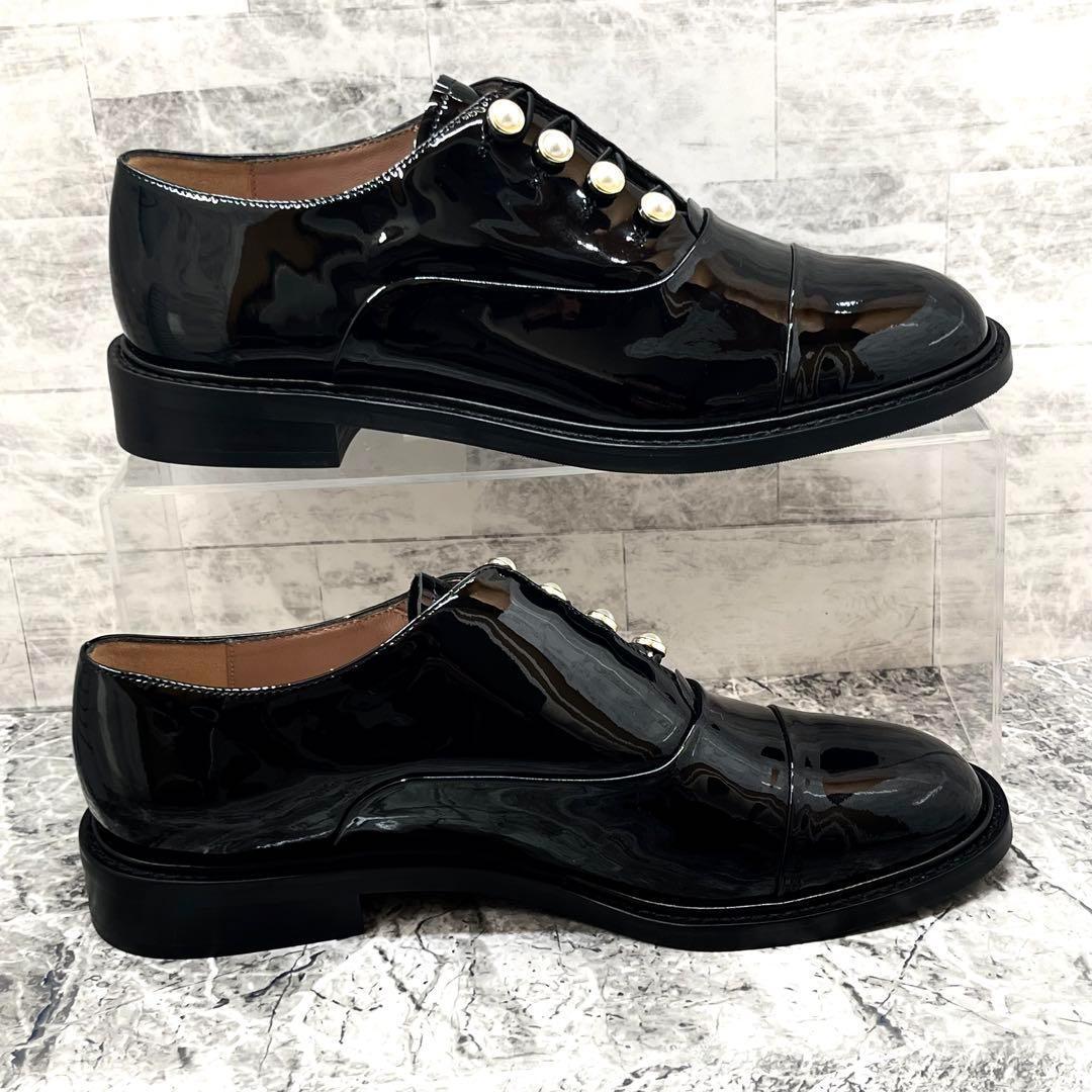極美品✨スチュワートワイツマン ドレスシューズ パール 黒 レザー 24.5相当