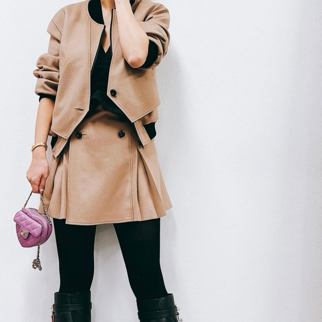 manielle setup ベージュ ブルゾン ショートパンツ manielle setup ベージュ ブルゾン ショートパンツ