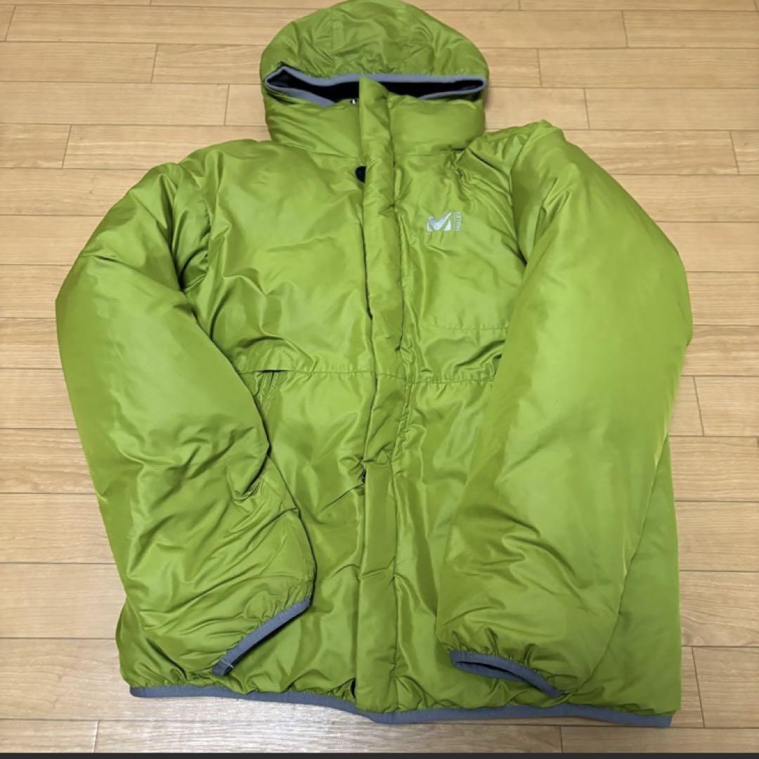 【美品】MILLET リバーシブルダウン　グリーン　ブラック　Lサイズ