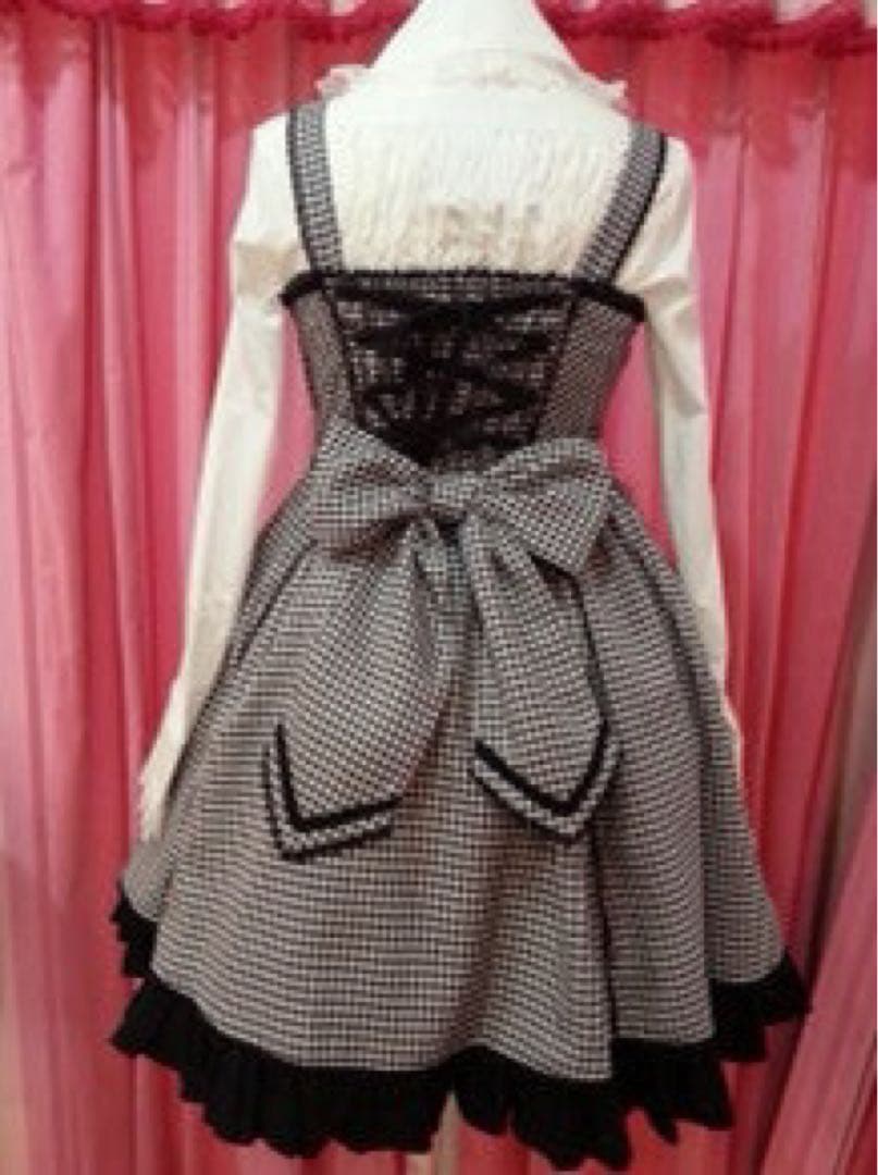 Angelic Pretty レトロモダンジャンパースカート (クロ格子×クロ)