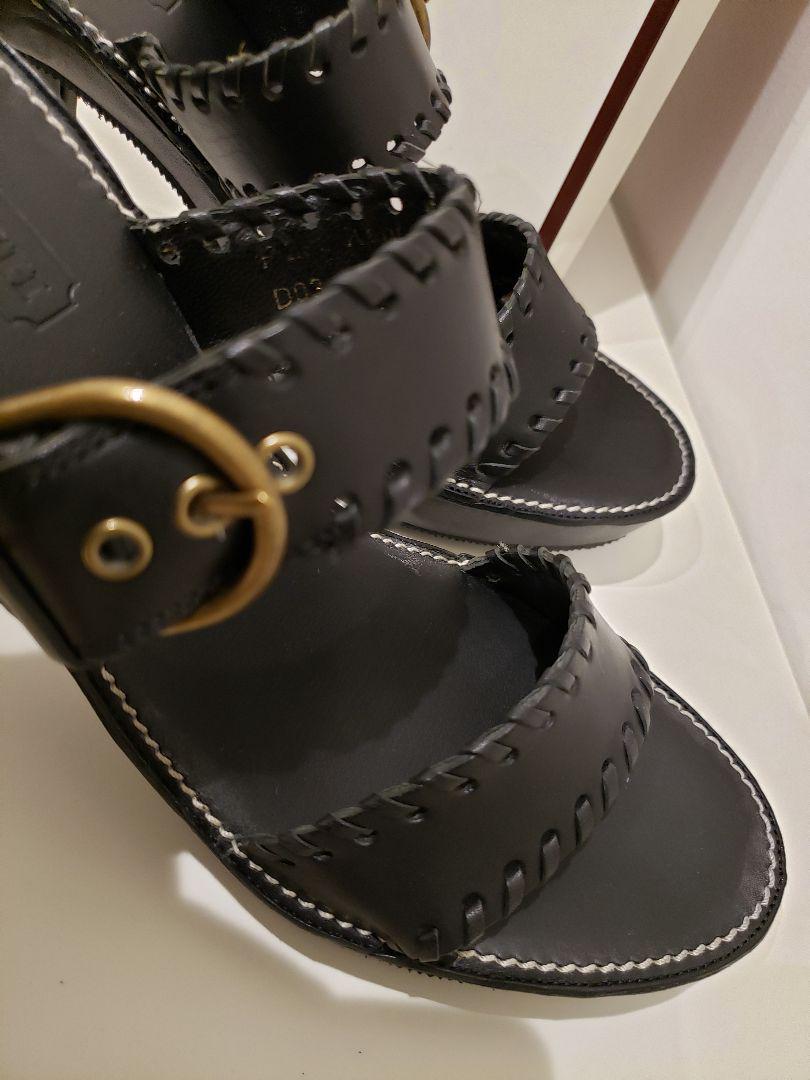 MAX80%OFF／セール開催中 新品未使用☆COACH サンダル 黒 レザー ハイヒール パーティー 靴