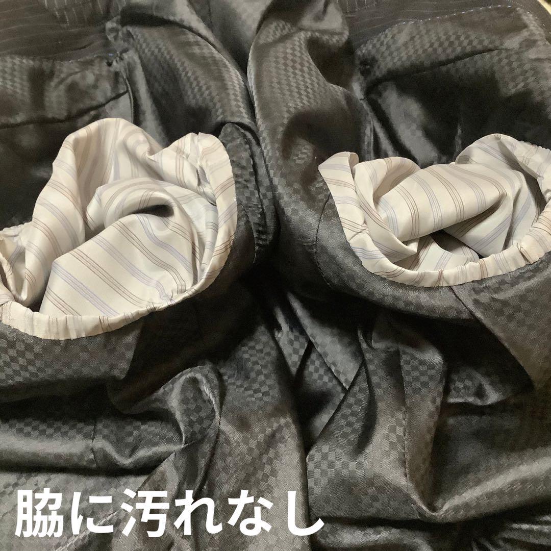 【未使用級】コムサイズム ブラック 裏地ブラックチェック柄 スリーピーススーツ